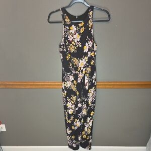 Yumi Kim Black Floral Midi Dress